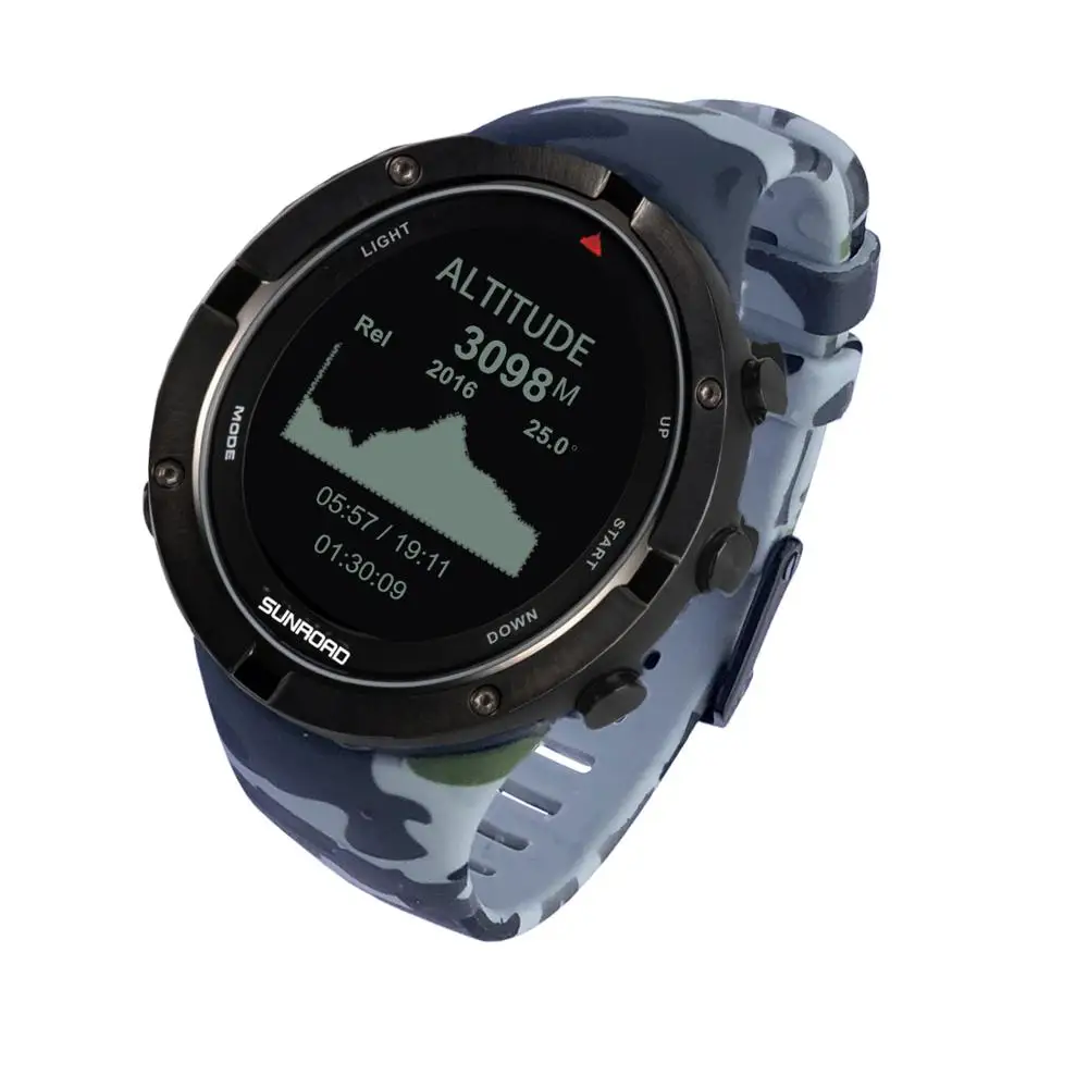 Смарт часы Sunroad военные спортивные с GPS пульсометром высотомером и Usb
