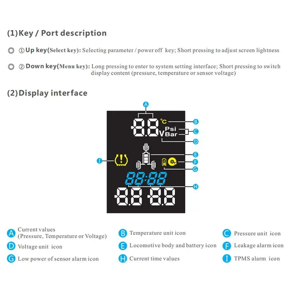 trikes motorcycle tpms motor tire pressure tyre temperature monitoring alarm system with 3 external sensors for 3 wheelers free global shipping