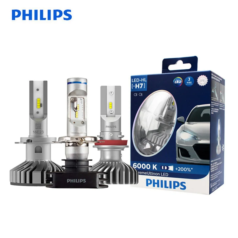 Philips X tremeUltinon светодиодный светильник H4 H7 H8 H11 H16 HB2 HB3 HB4 9003 9005 9006 автомобильные