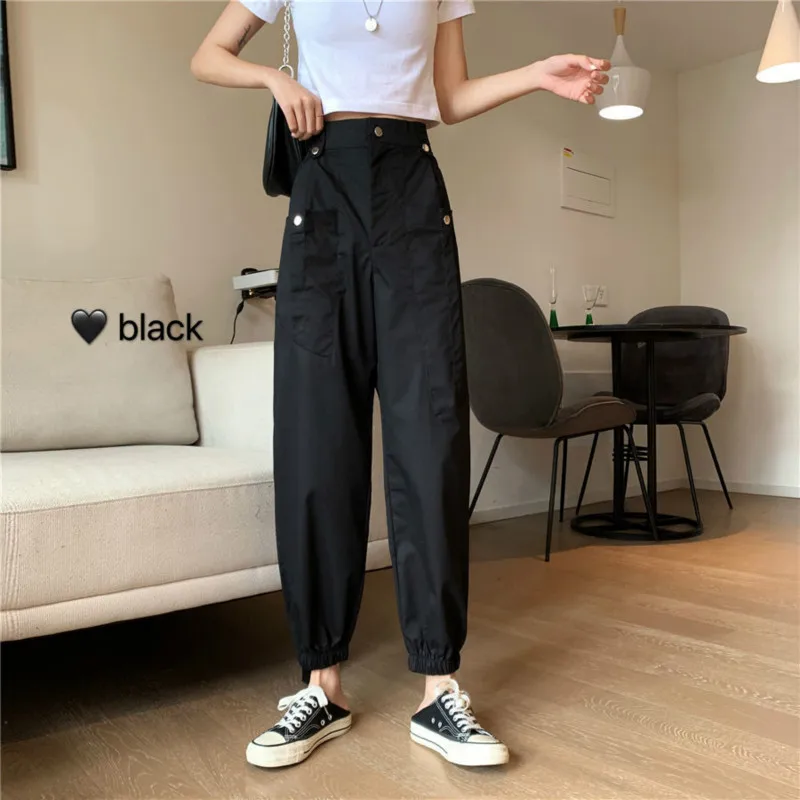

Women's Pants Summer 2021 Korean Irregular Solid Pant Personality Pocket Cargo Pants Wild Student Casual Pants Women Tide Y61