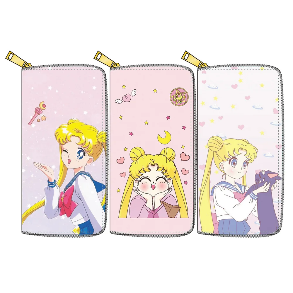 

New cartoon cute Anime Sailor Moon Cosplay series PU long zipper wallet