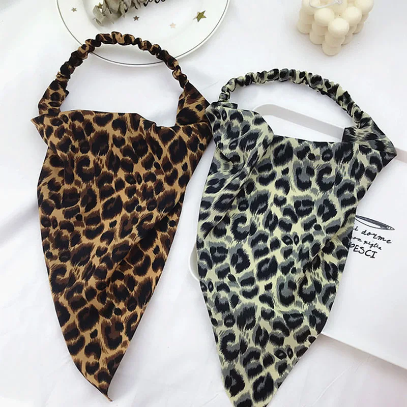 

Satin Leopard Hair Ribbon Headband Turban Head wear Hair Holder Hair Accessories
