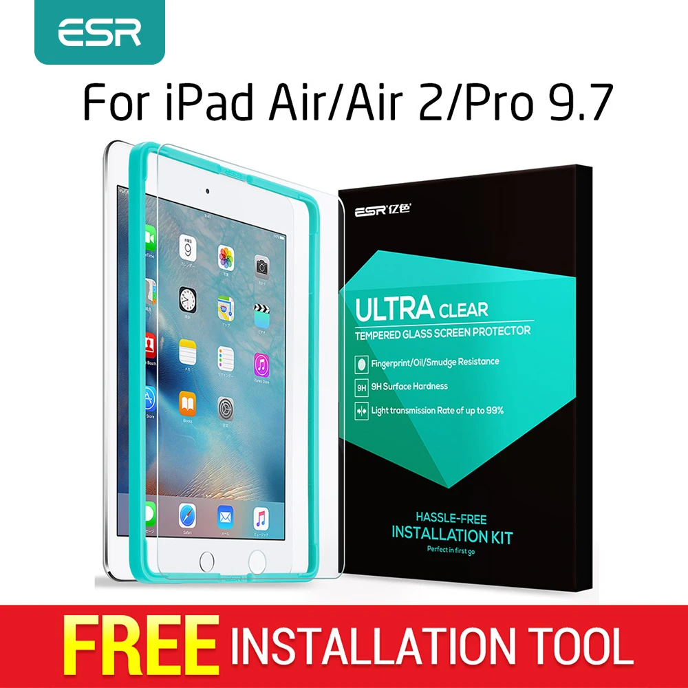 Экран протектор для iPad 2017/air/Air 2/Pro 9.7 ESR тройной прочность закаленного Стекло