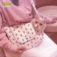 cawayi kennel pet bag for cats small dog outdoor portable pet backpack one shoulder printing messenger carriers bag pet supplies