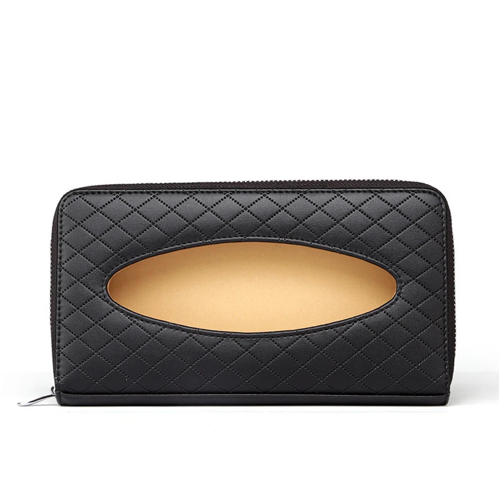 Высококачественная кожаная коробка для салфеток автомобиля Черный Коричневый