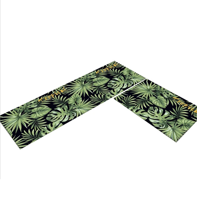 

Kitchen Mat Rug Green Palm Leaves Tropical Plants For Living Bathroom Mat,Kitchen Carpets Long Strip Home Entrance Rugs