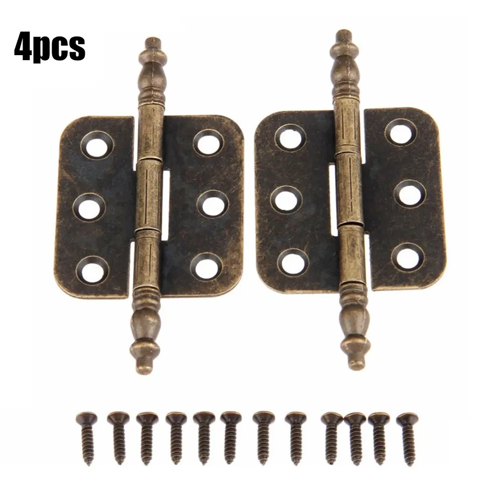 

4Pcs 70*35mm Butterfly Door Hinges Antique Bronze Crown Hinges 6 Holes For Jewelry Gift Box Decorative Cabinet Hinge