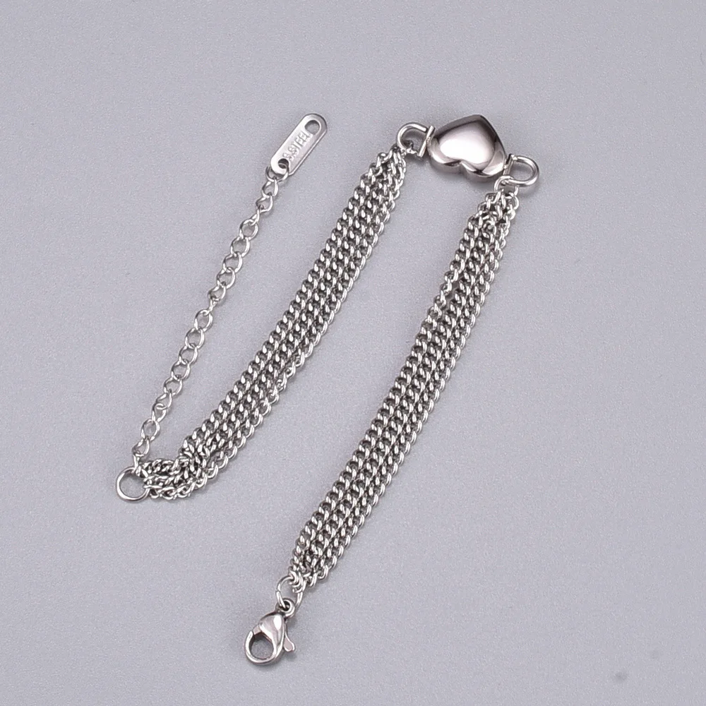 

Korean bracelet titanium steel silver Color hook simple multi-layer chain