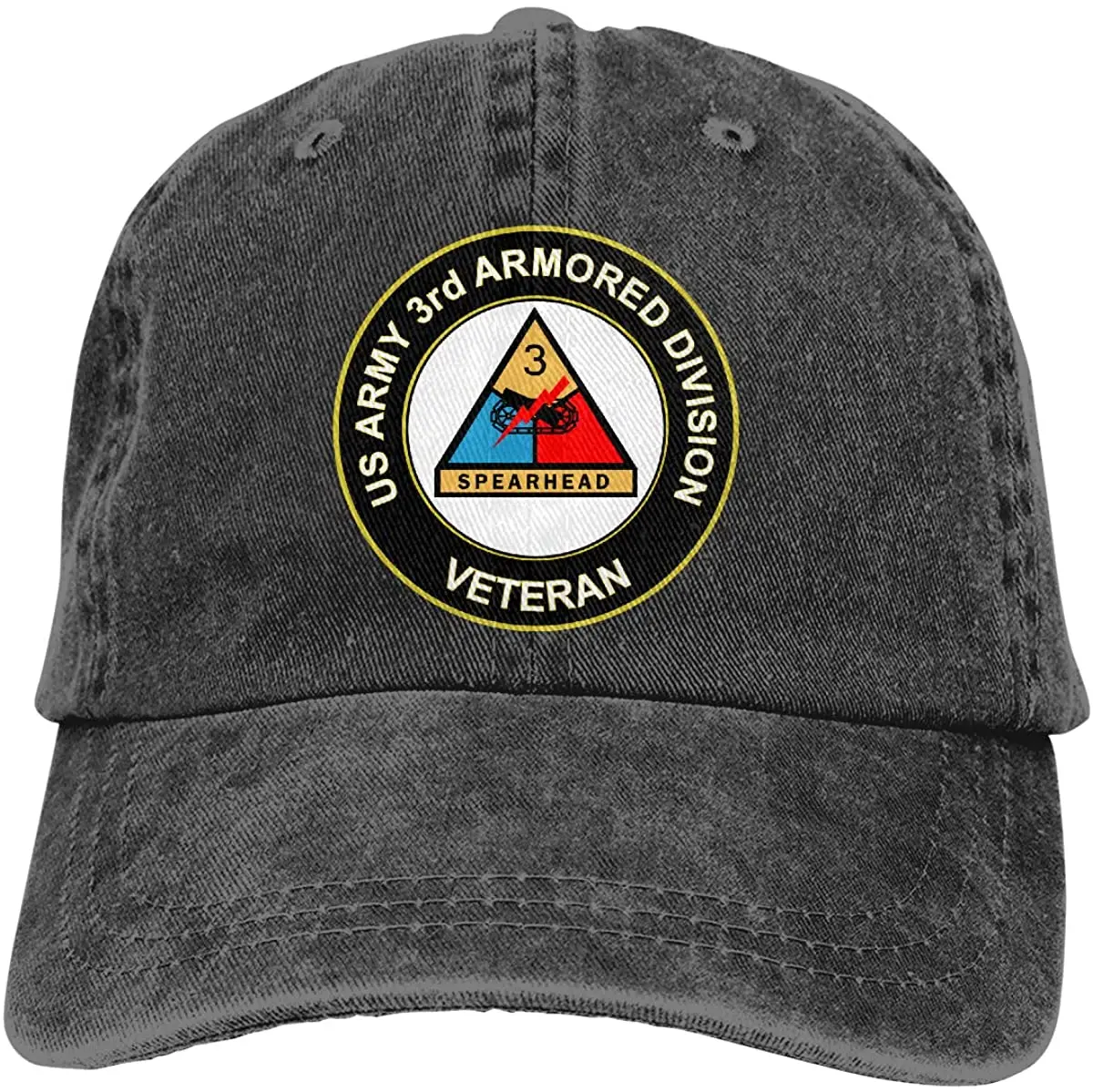 

U.S. Army Veteran 3rd Armored Division Adjustable Baseball Caps Denim Hats Cowboy Sport Outdoor