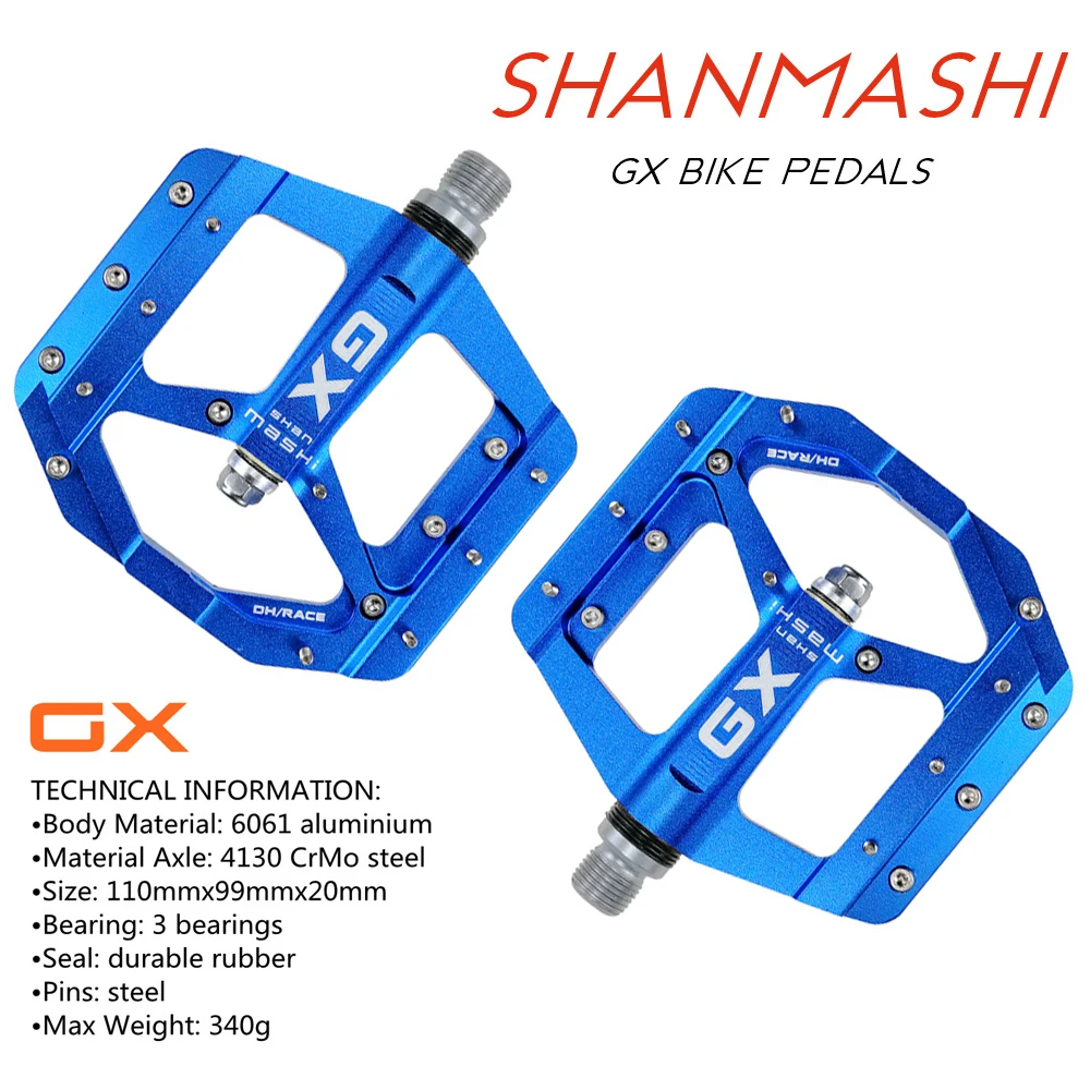 

SHANMASHI GX плоская педаль, запечатанные велосипедные педали, CNC алюминиевый корпус для дорожного и горного велосипеда, 3 подшипника, детали