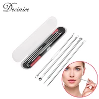 4pcs stainless steel acne removal needle blackhead remover needle for health care facial cleansing blackhead extraction tool set