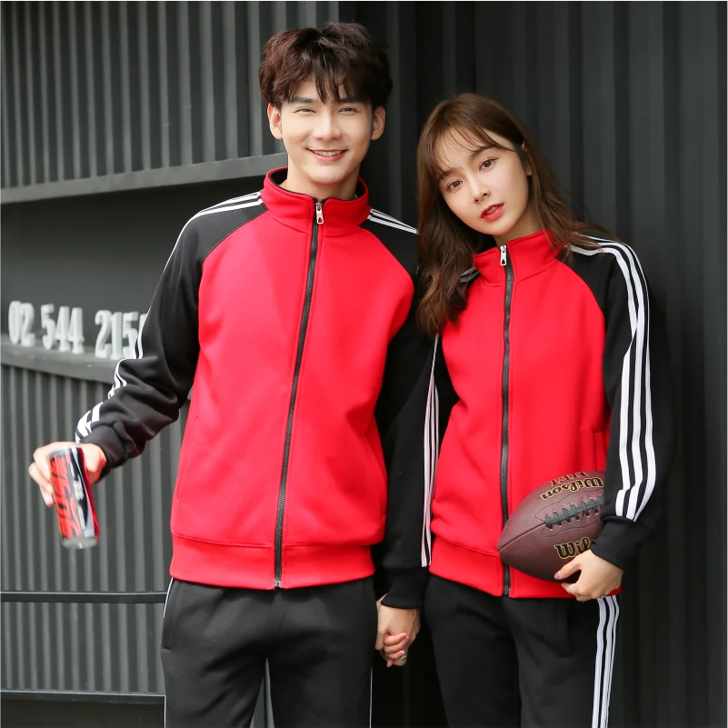 Осенне-зимняя флисовая куртка с воротником-стойкой контрастных цветов