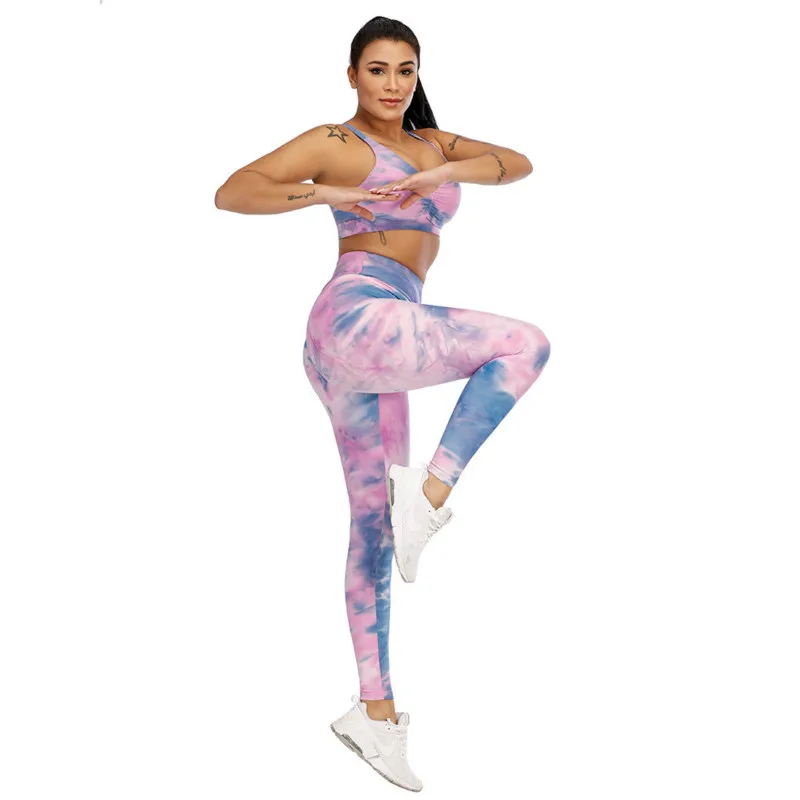 

New Sports Pants Tie-Dye Printing Fitness Pants Running Sports Casual Pants Hip Leggings Women Leggings for Fitness