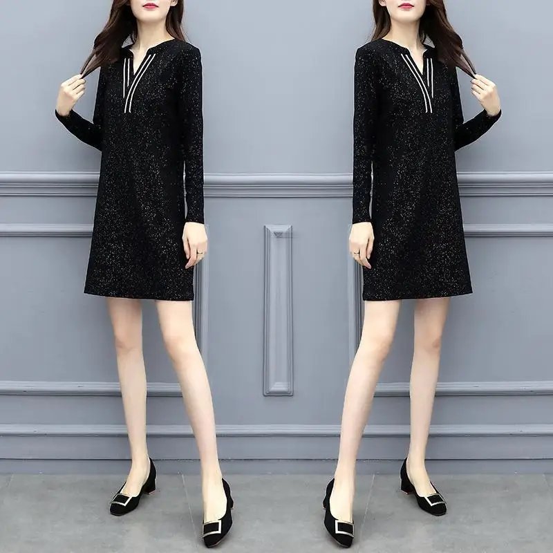 

Autumn Winter New Skirt Women's Black Dress Dresses for Women Vestido De Mujer