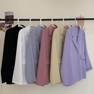 Тонкие свежие повседневные свободные базовые для колледжа с длинным рукавом