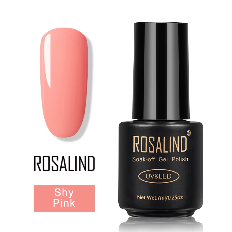 Shy Pink ROSALIND гель лак для ногтей набор все для маникюра верхнее покрытие УФ светодиодный гель лак удаляющийся замачиванием Полупостоянный лак для ногтей - Цвет: Shy Pink