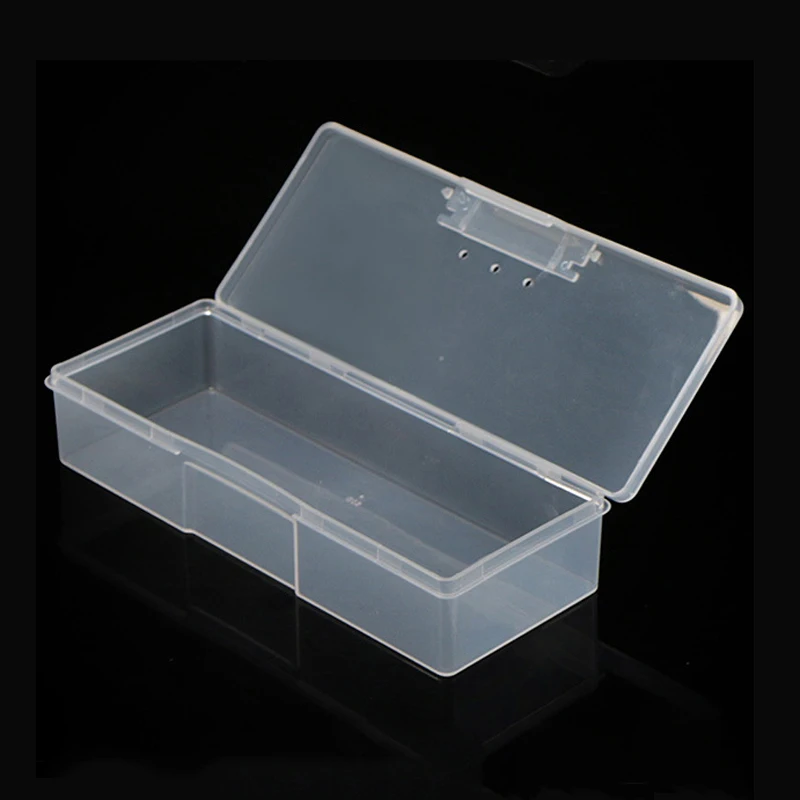 Прозрачный пластиковый контейнер для хранения ногтей розовый чехол инструменты