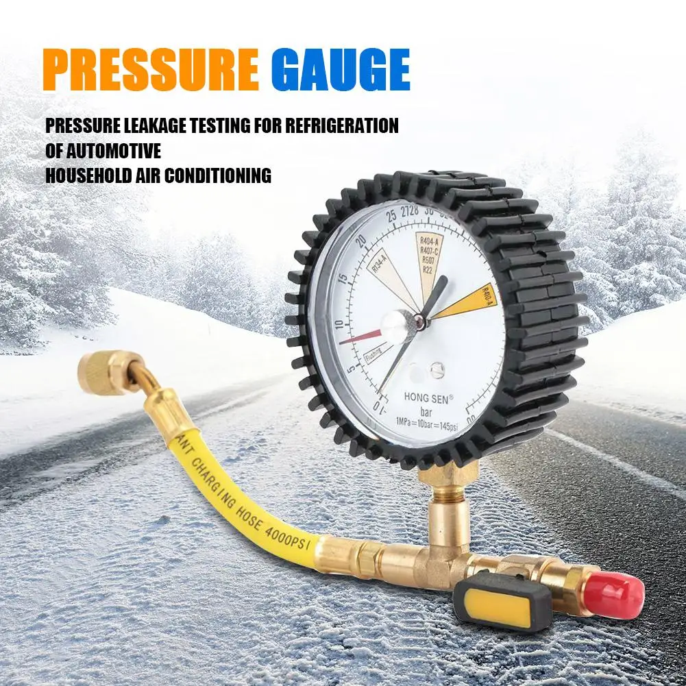 

Brass Air Conditioner Nitrogen Pressure Gauge Regulator for R134a R22 R407C R410A Refrigerant Automobile Pressure Gauge Tester