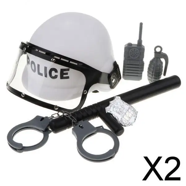 

2xChildren Pretend Play Game Toy Police Man Role Play Cosplay Set 6 Pieces