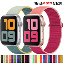 Nylon Strap for apple watch Band 44mm 40mm 42mm 38mm Accessories belt watchband sport loop bracelet iWatch serie 3 4 5 se 6 band