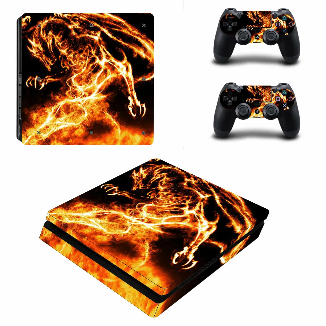 

Fire Dragon PS4 Slim Skin Sticker For Sony PlayStation 4 Console and Controllers PS4 Slim Skins Sticker Decal Vinyl