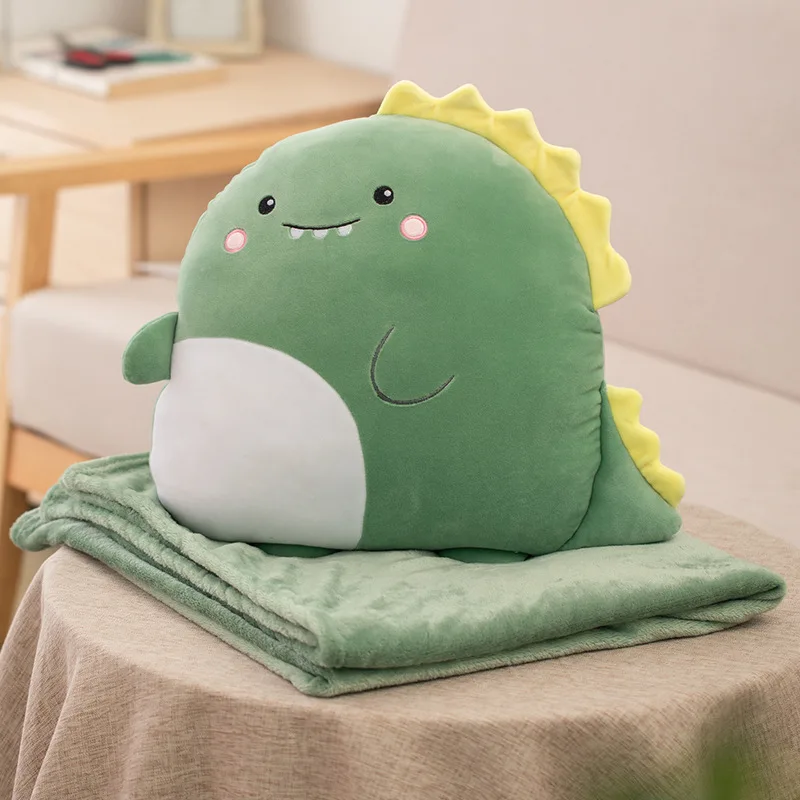 

bao zhen tan Cartoon Two-in-One Dual-Use Multi-Functional Animal Pillow Blanket Office Cushion Air Conditioning Blanket
