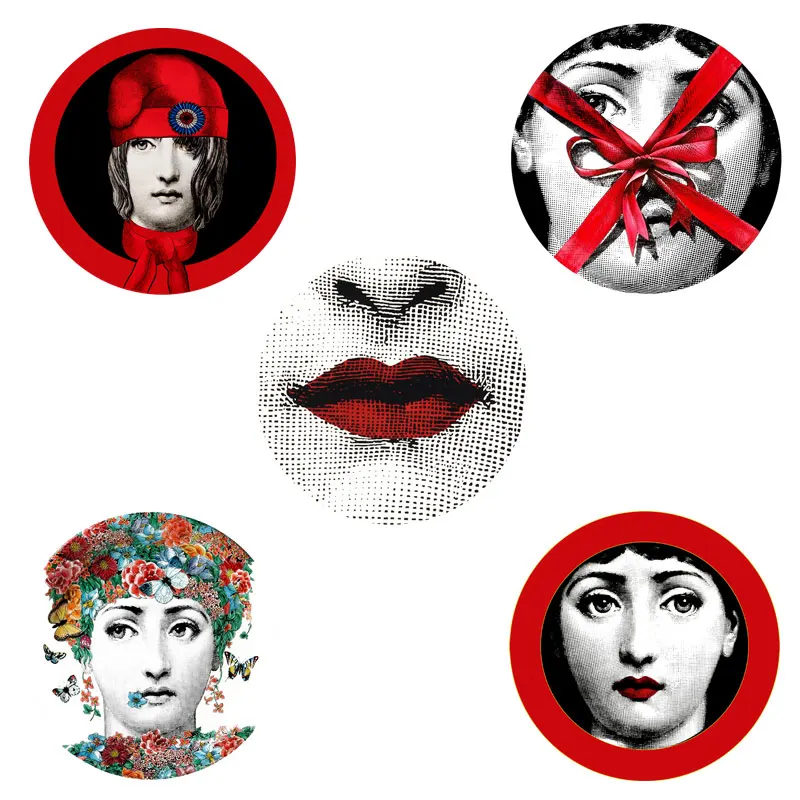 Милан Италия дизайнер fornasetti таблички узор обои разделенные картины настенные наклейки DIY Украшение стены 8 дюймов - Цвет: 8