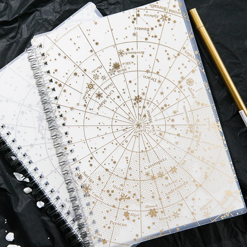 

A5 160 Pages Starry Sky Exquisite Notebook Simple Creative Diary Spiral Bound Journal Daily Learning Office Supplies Stationery