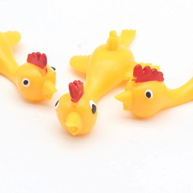 

Slingshot Flick Flying Chicken Stretchy Funny Christmas Rubber Chickens Easter Chicks Kids Party Favors Thanksgiving Toys Gifts