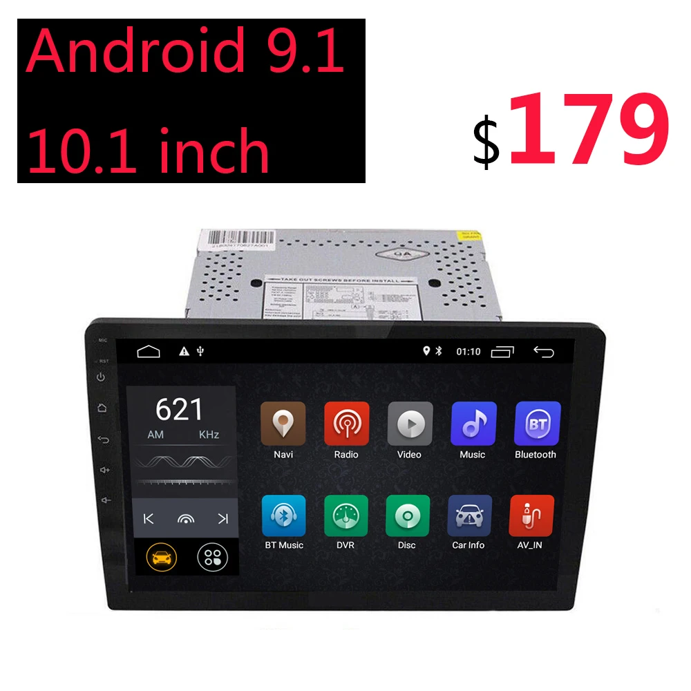 Android 9 1 10 дюймов Автомобильный мультимедийный 2 Din Авто радио GPS стерео Mp5 плеер