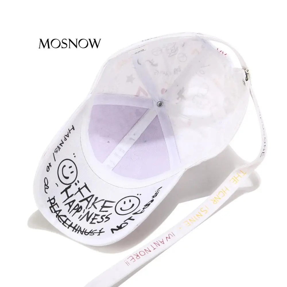 

New Summer Hats Gorra Adjustable Printing Graffiti All-matching Baseball Caps Fashion Long Lacing Hats For Women Snapback Cap