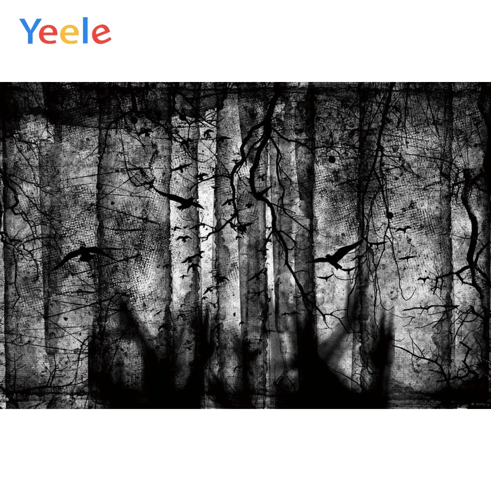 

Yeele Photophone Halloween Backdrop Spider Web Bat Scary Black Forest Vinyl Photography Background For Photo Studio Photocall