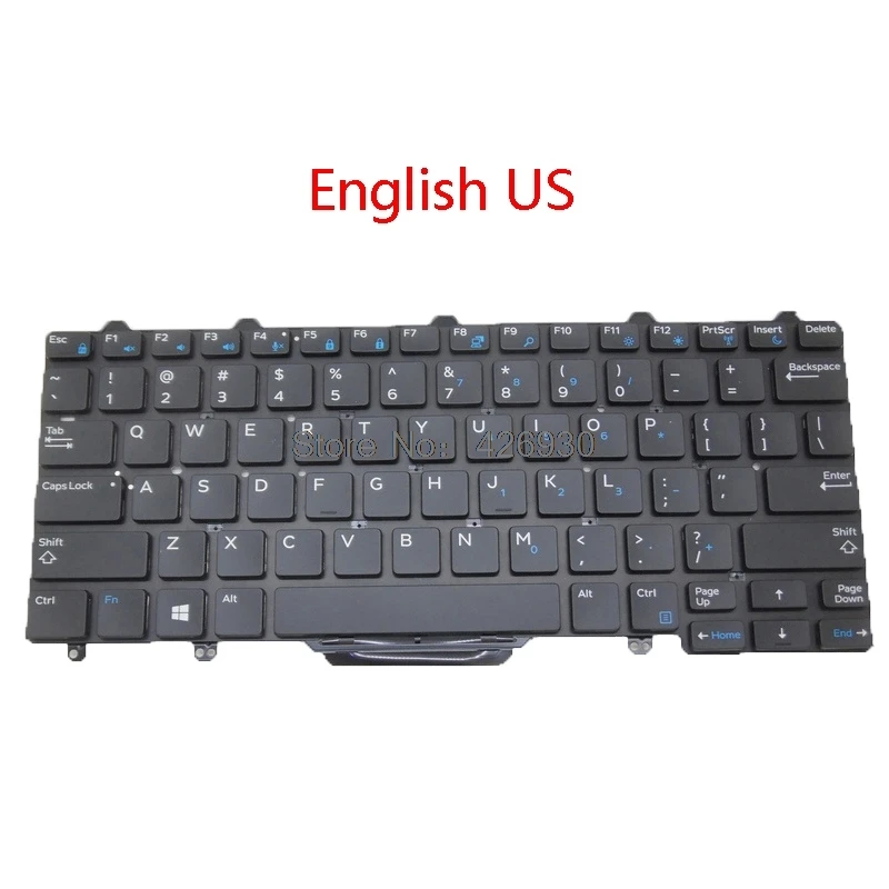 Ноутбук США Великобритания JP LA SL GR клавиатура для DELL 7350 E5250 E5270 E7250 E7270 E7450 E7470 3160 3150 японский латинский Словенский Германия - Цвет: English US