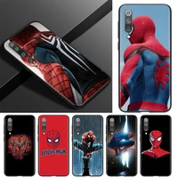spider man super hero silicone for xiaomi mi 11i 11 10t 10i 9t 9 note 10 ultra lite pro 5g se black soft tpu phone case