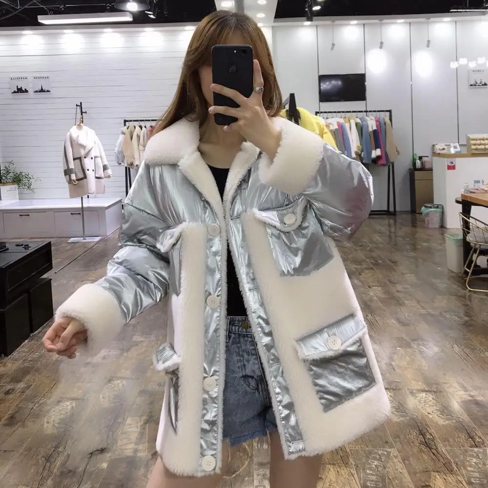 1 Abrigos mujer invierno, зимнее пальто для женщин, 90% белый пуховик из утиного пуха, пэтчворк, искусственный мех, настоящая цена, парка, плюс размер, одежда - Цвет: 1