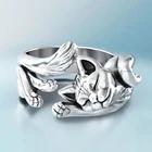 Изящные открытые кольца в форме кошки удачи для женщин, Женское кольцо на палец для свадебной вечеринки, Модная бижутерия, подарки для нее