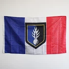 Флаг Франции с национальным гимном Марселя и гербом дармерии 100D полиэстер 3x5 футов 90x150 см Банн