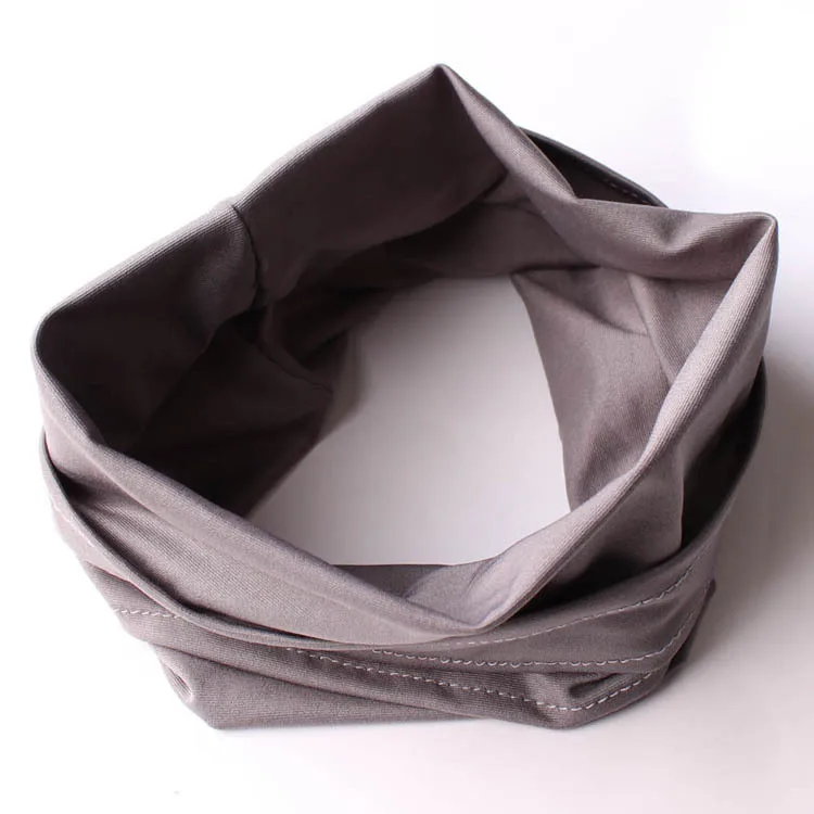 gray headband 1 шт., Женская хлопковая ткань, широкая повязка на голову, спортивная лента для волос для йоги, для девочек, эластичная повязка на голову, модная повязка на голову для девочек - Цвет: gray headband