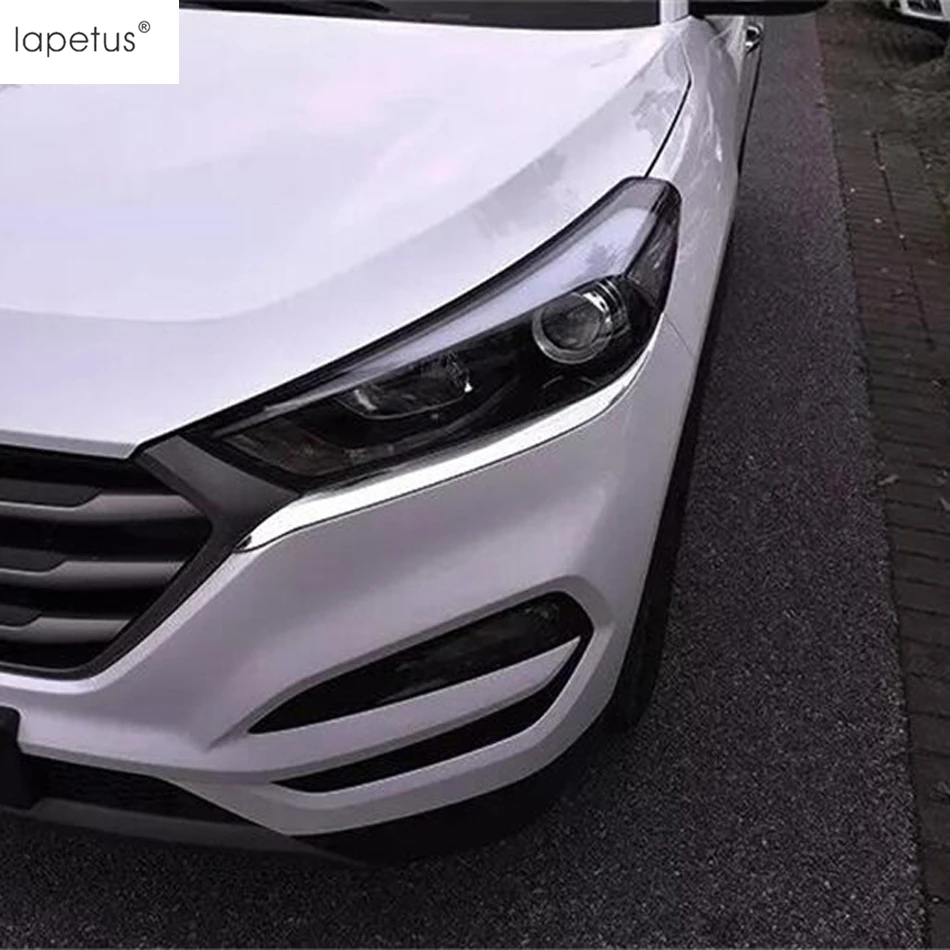 Lapetus хромированные передние фары лампа для век бровей Накладка Hyundai Tucson 2016 2017 2018