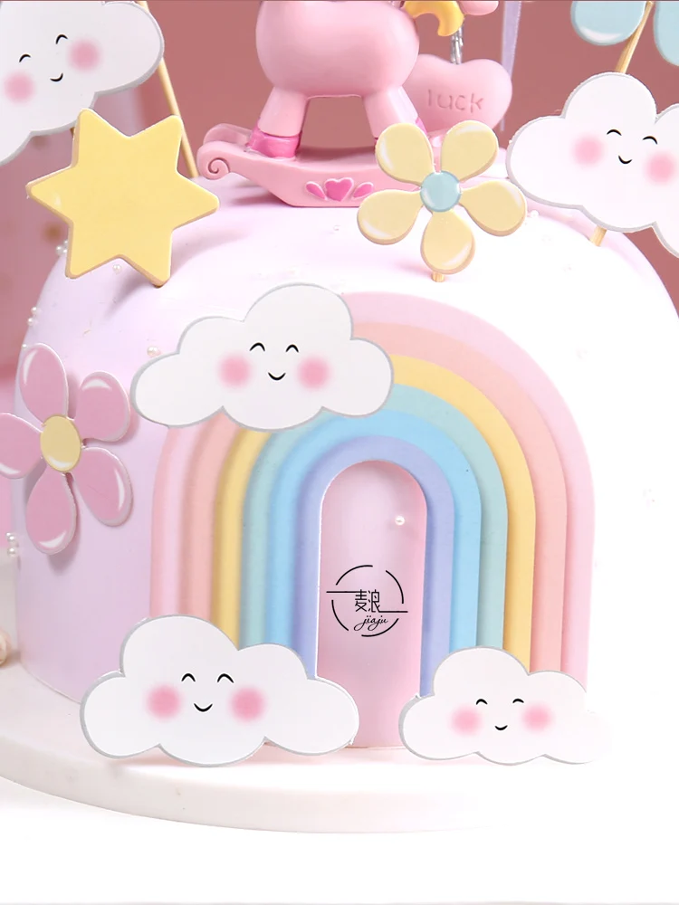 Декоративные украшения для торта Shake The Unicorn подарок девочки облако радуга звезды