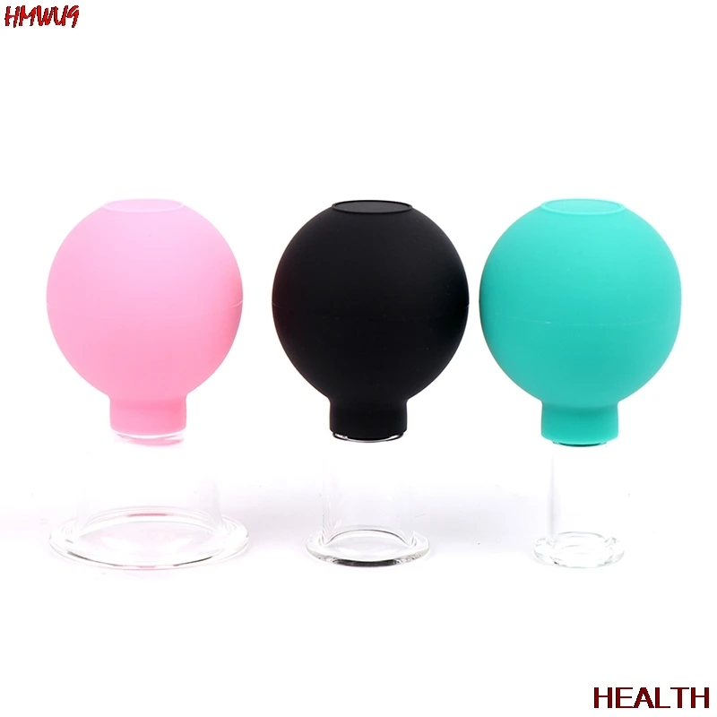 

4pcs Health Massage Vacuum Cupping Cups Rubber Head Glass Face Cupping Cans