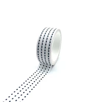 10pcslot 15mm5m black dots white washi tape japanese paper diy planner masking tape decorative stationery washi tape