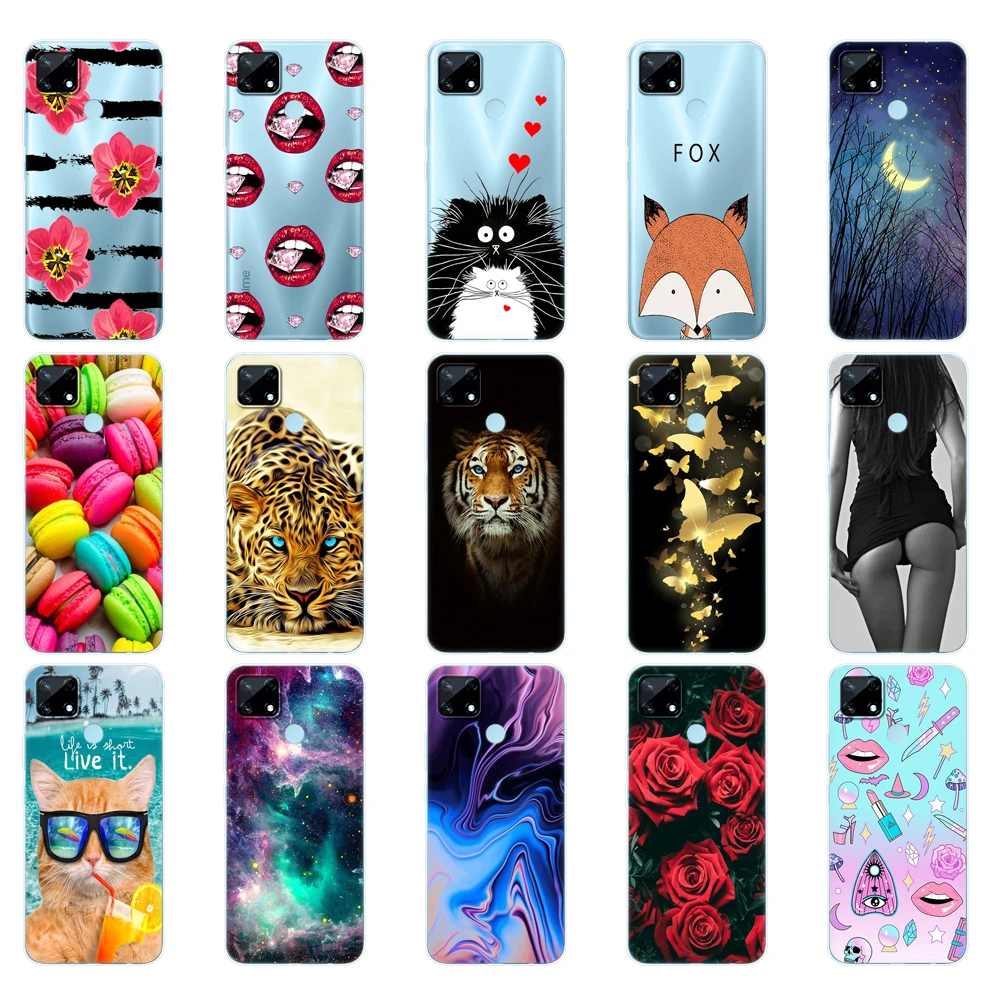 for realme c12 c25 c25s 7i global case silicon back cover for realme narzo 20 30a phone case tpu soft funda coque bumper etui free global shipping