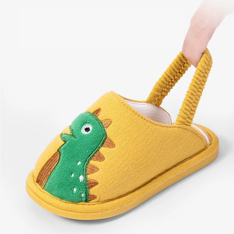 Зимние хлопковые детские тапочки удобная детская обувь с рисунком дракона