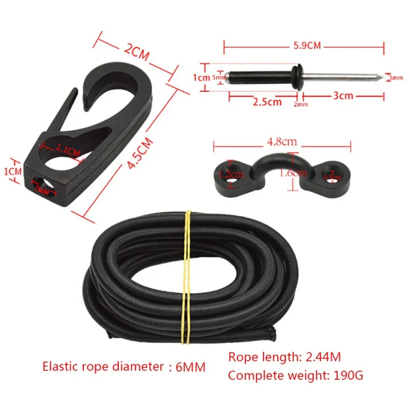 

1 Set Kayak Canoe Elastic String C Rings Hooks Screw Set For Inflatable Surfing Boat Sport Strong Elastic Ropes String Hot