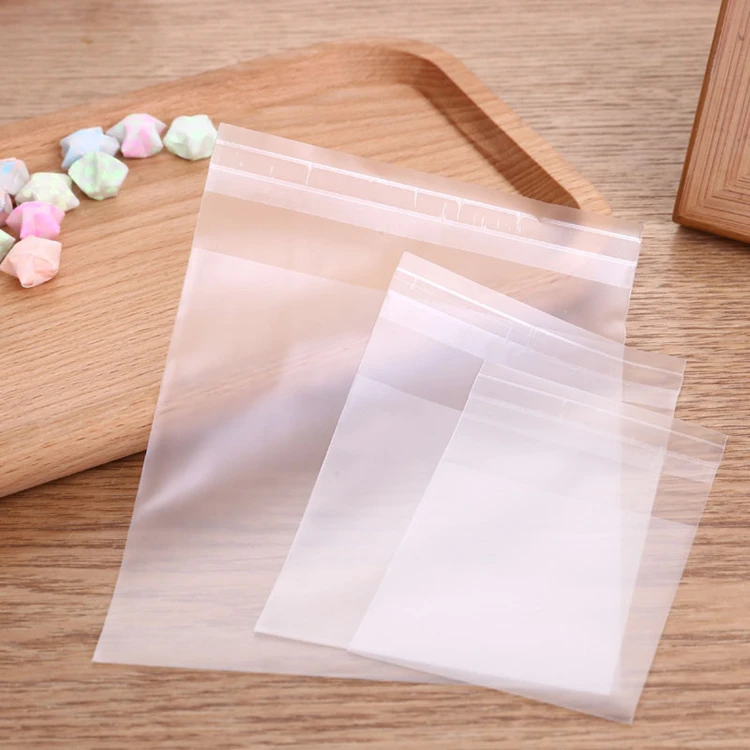 

100 PCS White Transparent Frosted Self-adhesive Plastic Bag Cookie Candy Bag Wedding Christmas Birthday Party OPP Bag