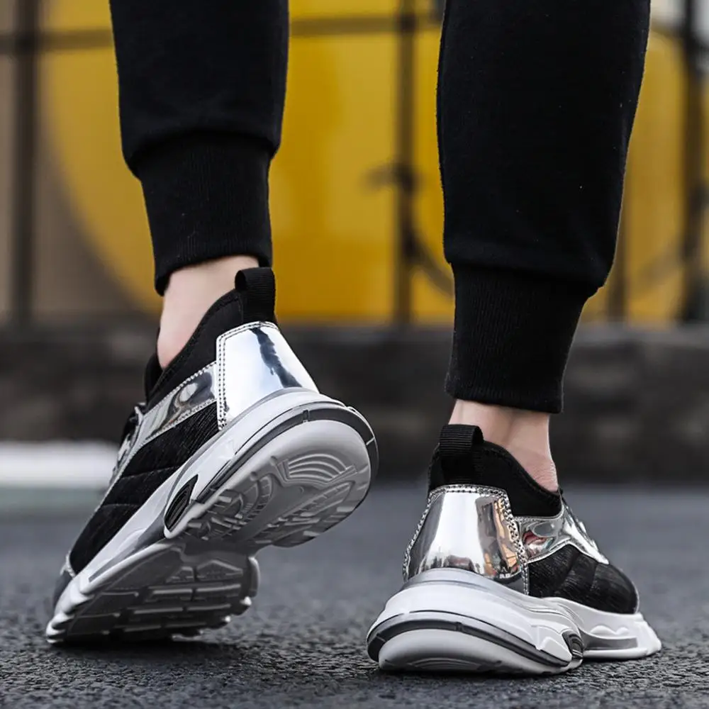 Мужские кроссовки из дышащего трикотажа повседневные для баскетбола модные 40J2