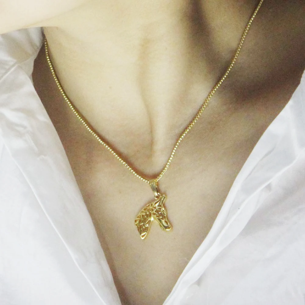 Doberman ювелирные изделия Собака Золотой цвет кулон ожерелья в виде животных для