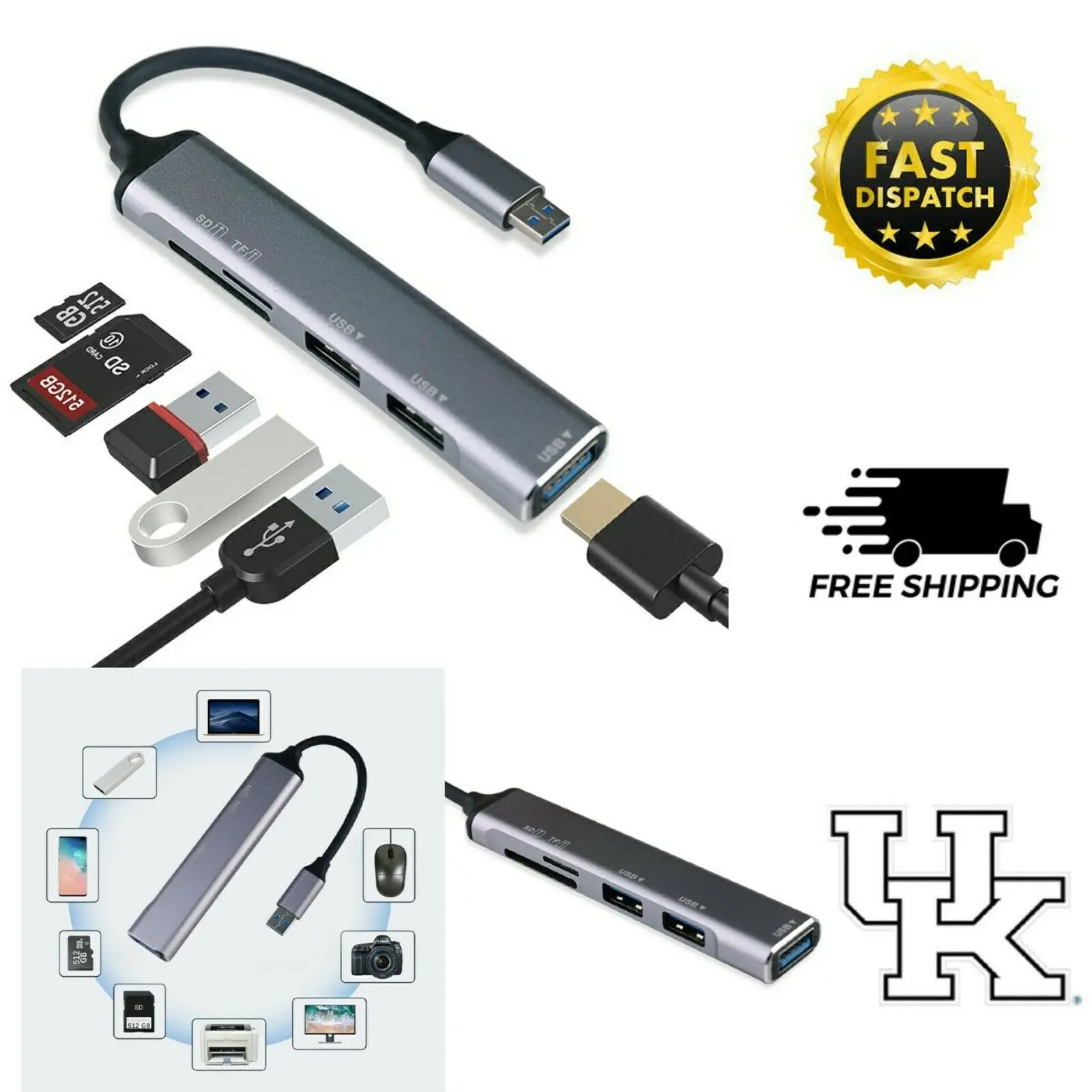 

Высокоскоростной разветвитель для ноутбука с 3 портами