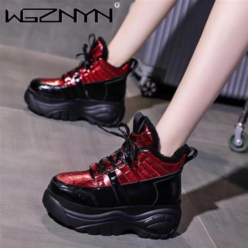 

Женские повседневные зимние кроссовки с Плюшевым Мехом, теплые женские ботинки со шнуровкой, женские ботинки, дизайнерская брендовая роско...